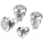 Nút Nhấn Nhả Inox 19mm 3 V - 6V Mảu Đỏ